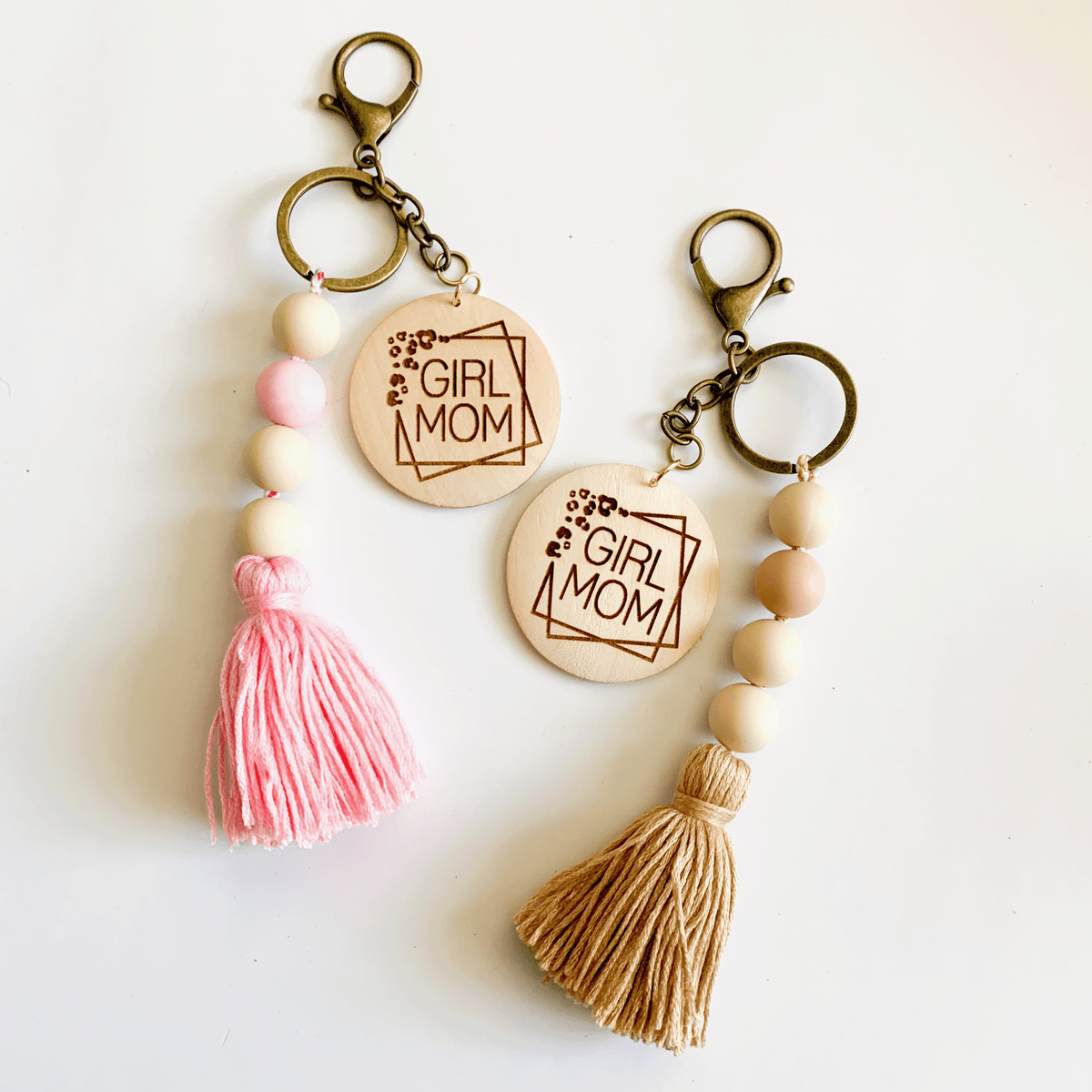 Girl Mom Tassel Keychain