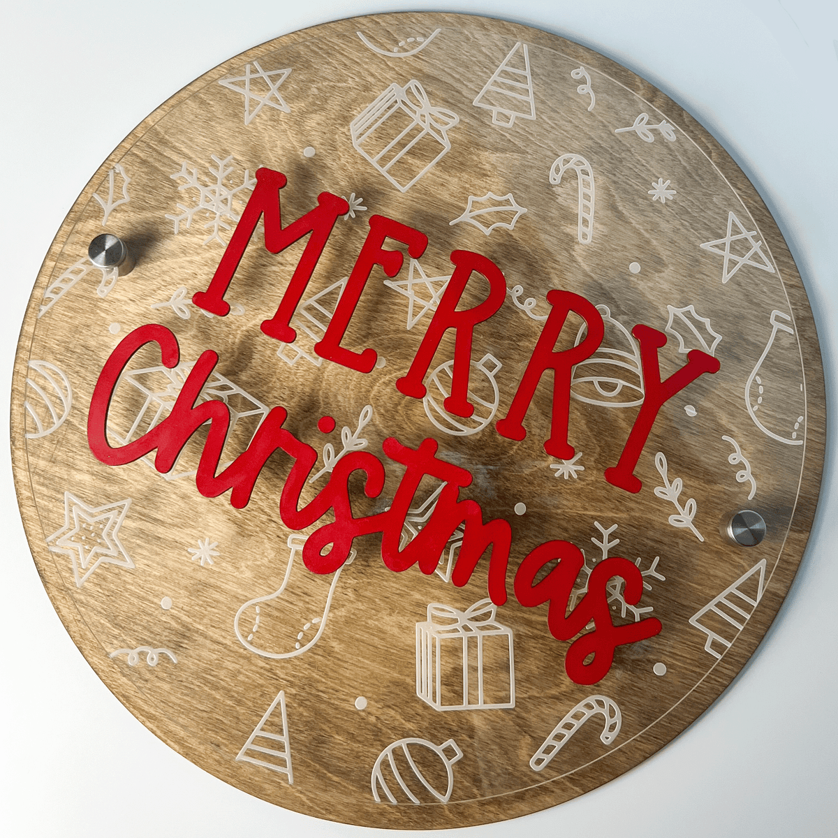 Merry Christmas Standoff Sign