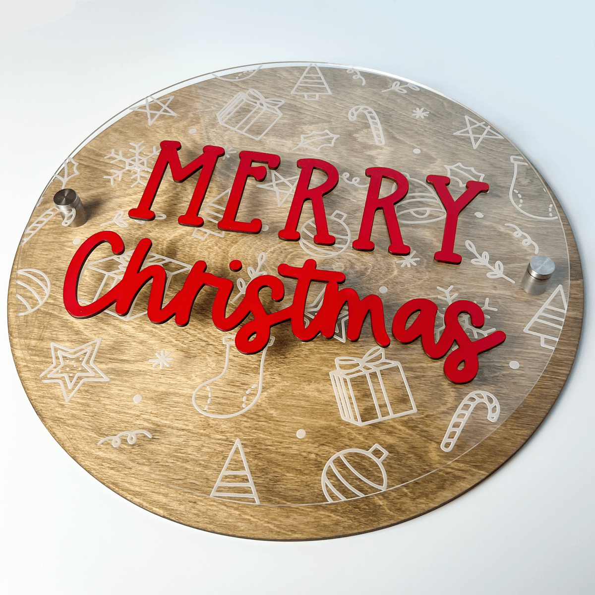 Merry Christmas Standoff Sign