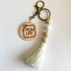 Mom Life Tassel Keychain
