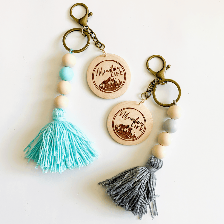 Mountain Life Tassel Keychain