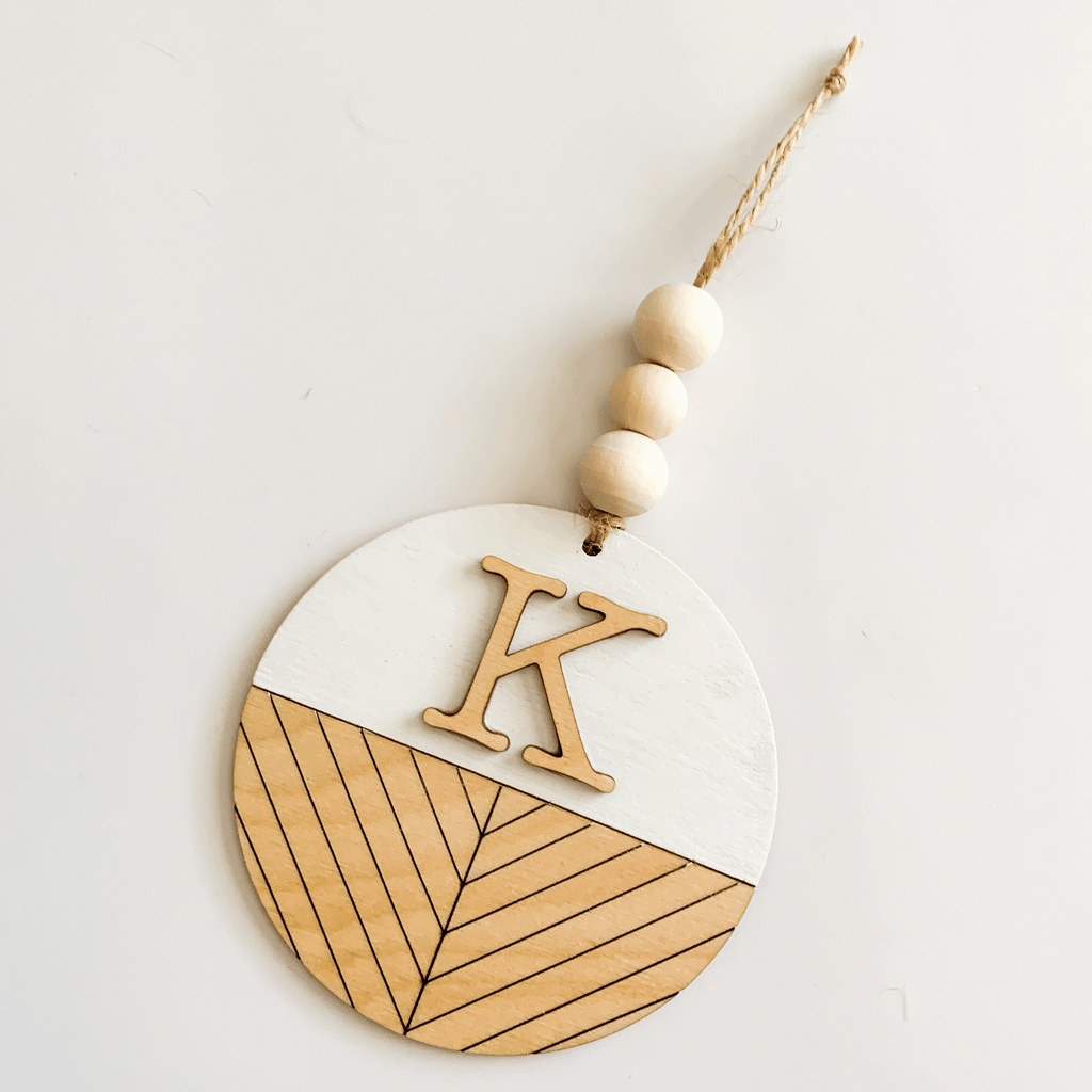 Shiplap Initial Ornament
