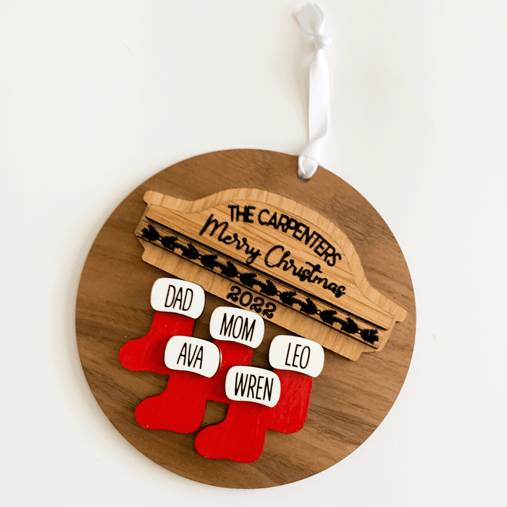 Stocking Family Ornament