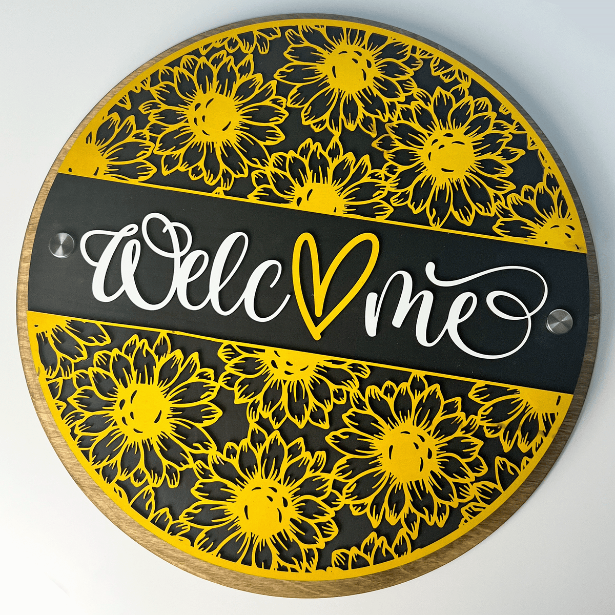 Sunflower Welcome Standoff Sign