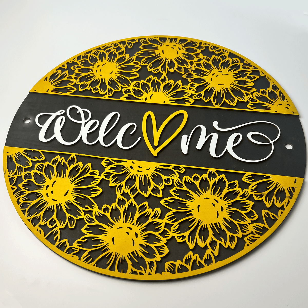 Sunflower Welcome Standoff Sign