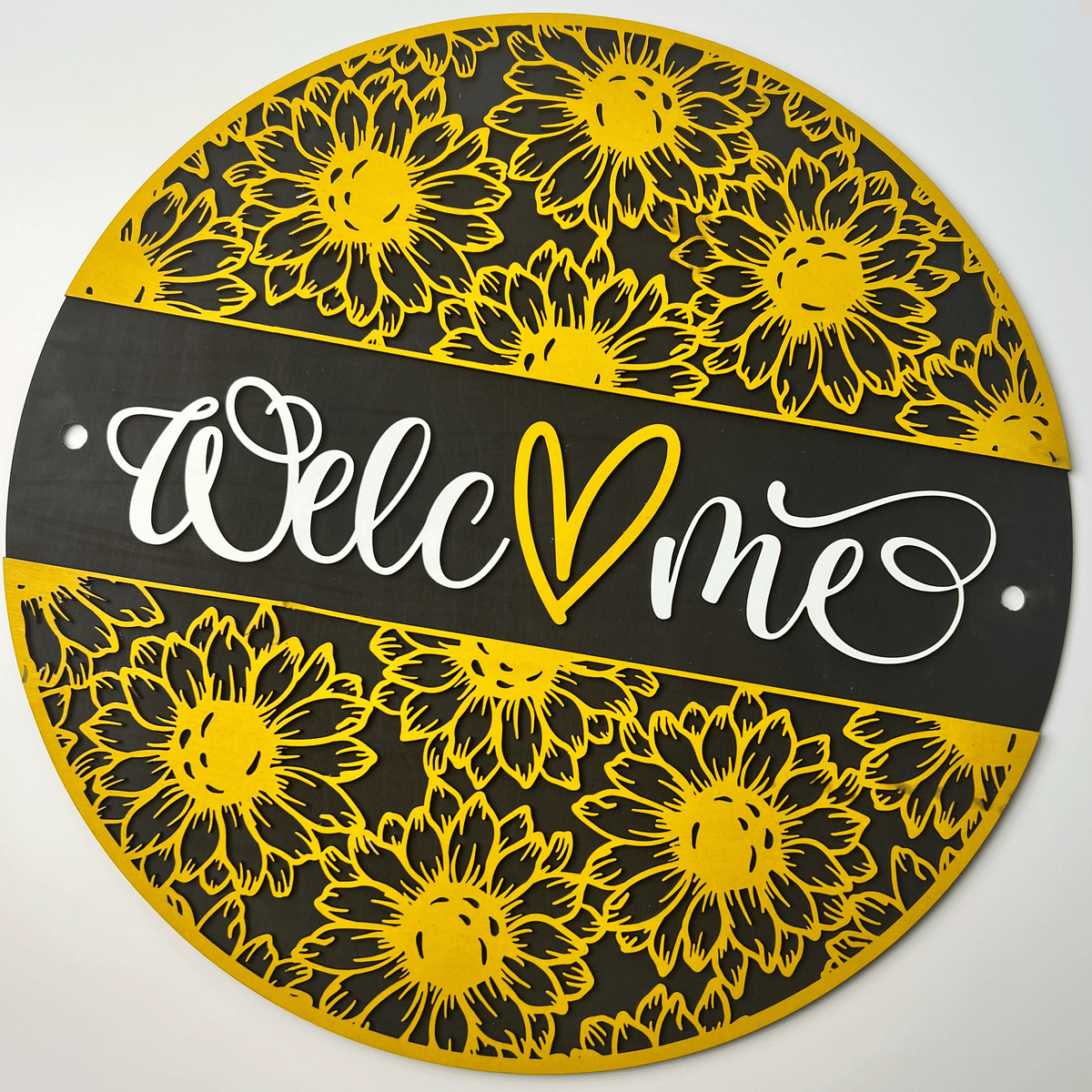 Sunflower Welcome Standoff Sign
