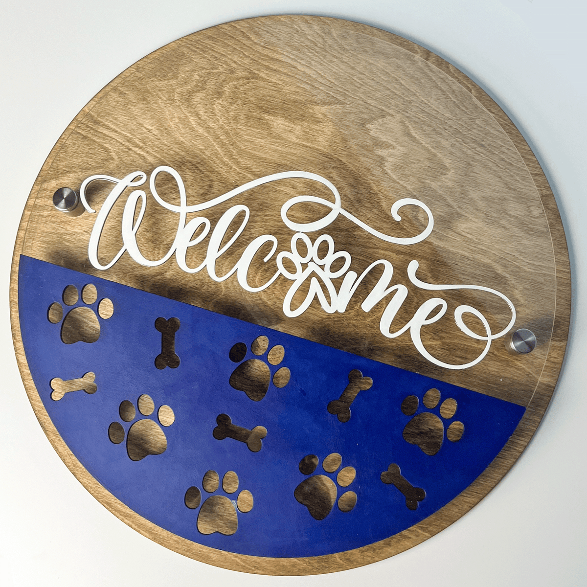 Paw Print Welcome Standoff Sign