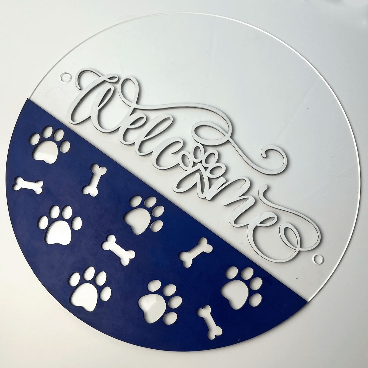 Paw Print Welcome Standoff Sign