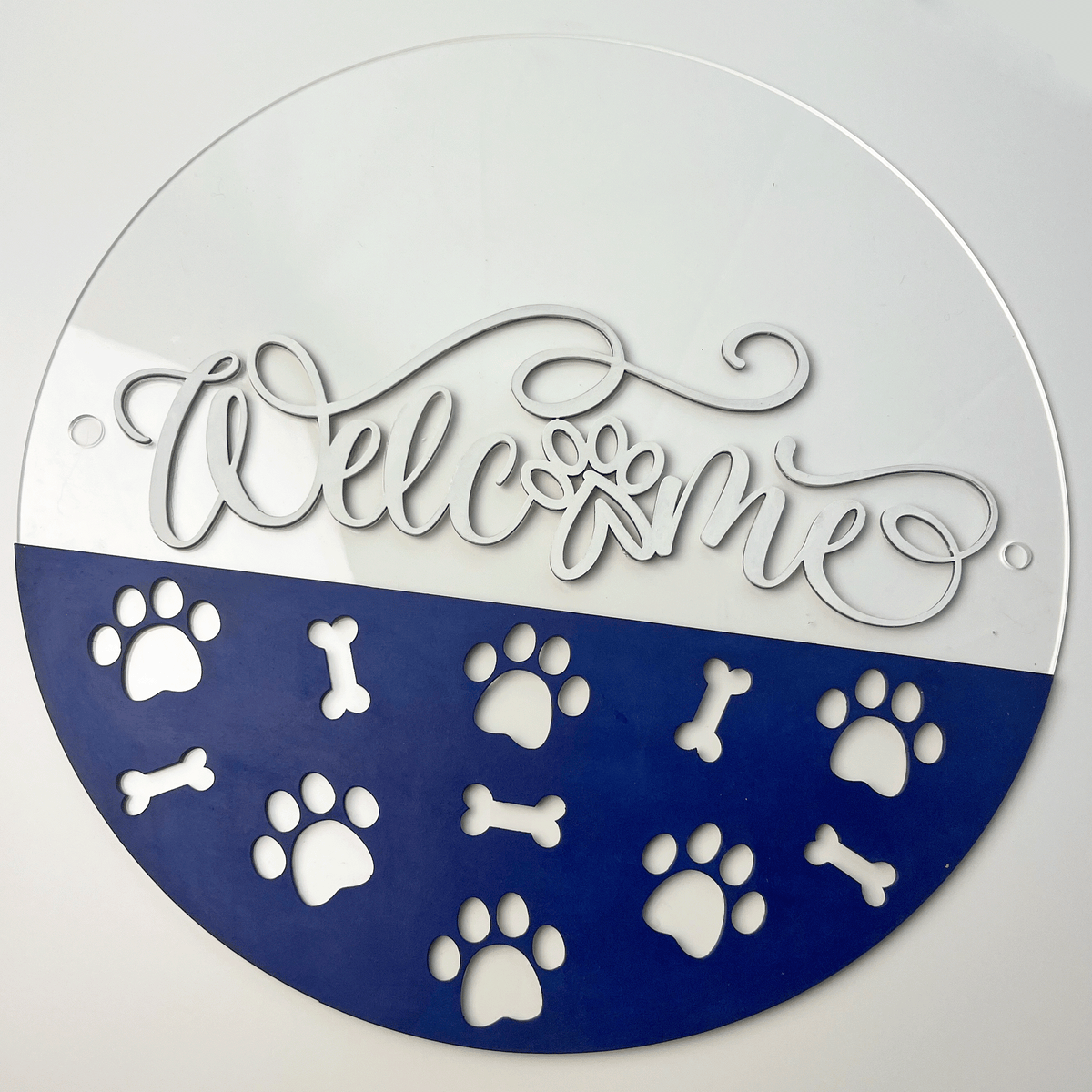 Paw Print Welcome Standoff Sign