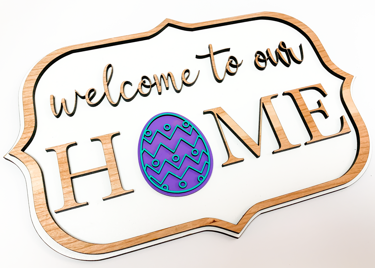 Welcome to Our Home Interchangeable Sign