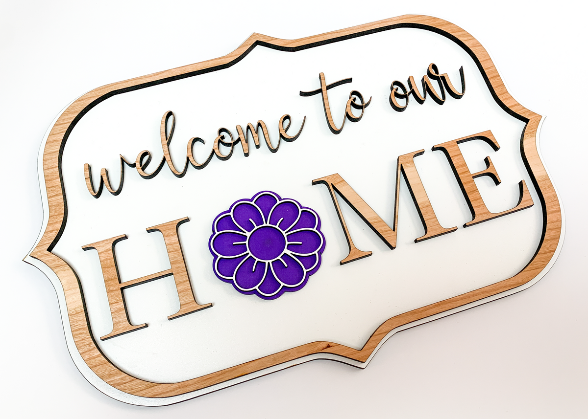 Welcome to Our Home Interchangeable Sign